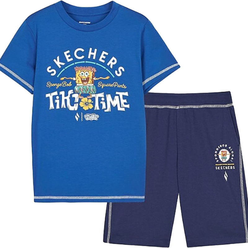 Skechers/斯凯奇正品新款海绵宝宝系列大童休闲运动套装 L222B039 - 图3