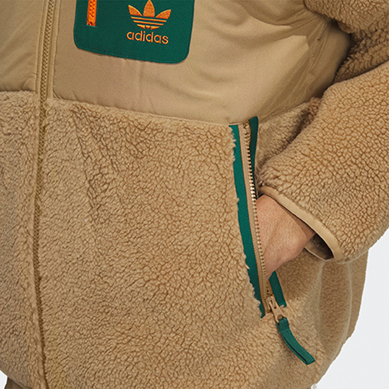 Adidas/阿迪达斯正品三叶草男子仿羊羔绒运动夹克外套IN0994 - 图3