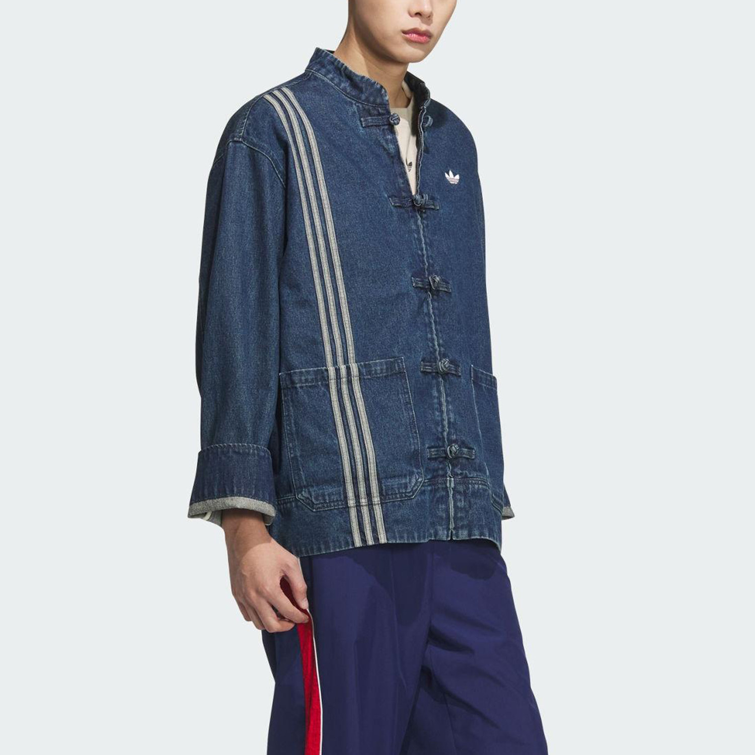 Adidas/阿迪达斯官方正品三叶草男女中式牛仔宽松休闲外套JZ9928,淘宝优惠券,粉丝福利购,淘宝优惠卷