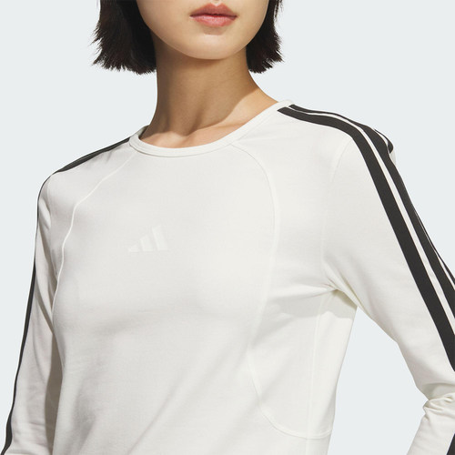 Adidas/阿迪达斯官方正品舒适女士针织修身蝴蝶结长袖T恤KG3861 - 图2
