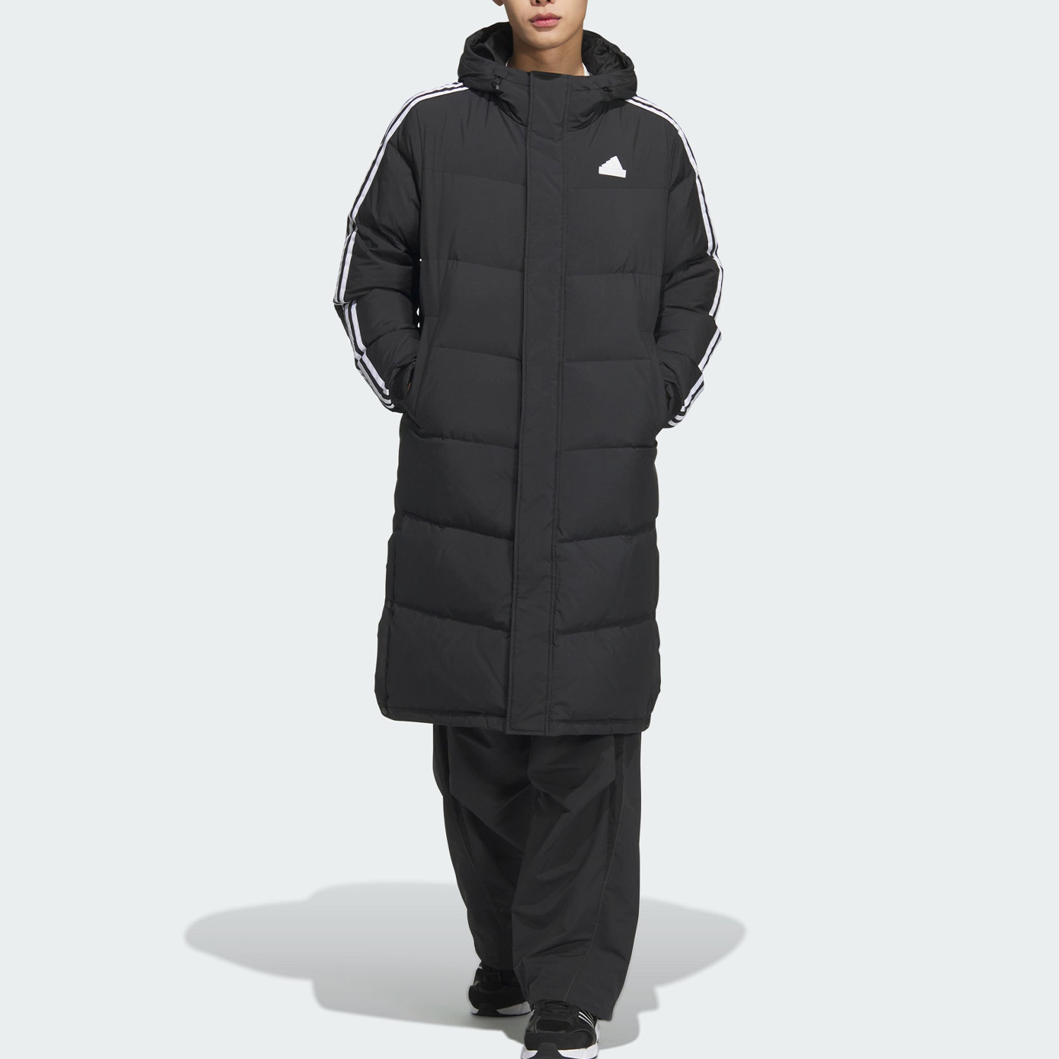 Adidas/阿迪达斯正品新款男女保暖经典三条杠羽绒服JM9122 - 图2