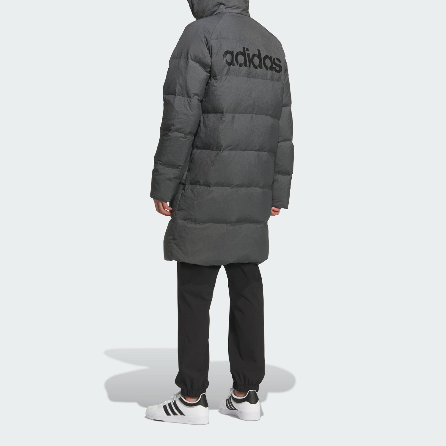 Adidas/阿迪达斯官方正品冬季男女连帽保暖运动长款羽绒服KQ5516 - 图0