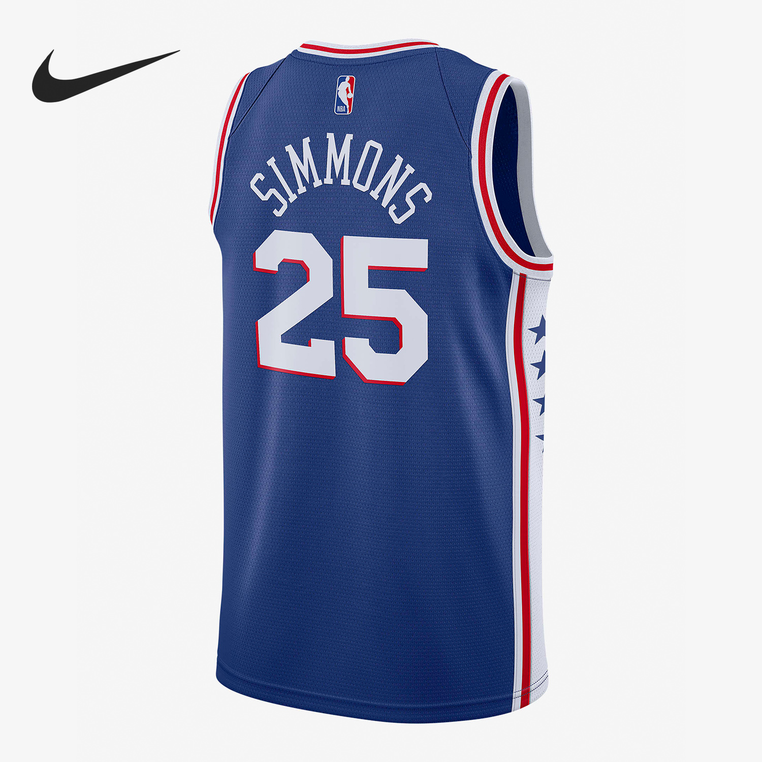 Nike/耐克正品2020赛季费城76人队NIKE NBA SW男子球衣新款CW3678 - 图0