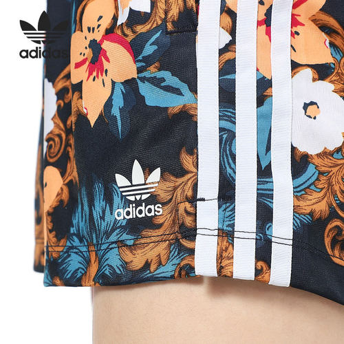 Adidas/阿迪达斯官方正品三叶草女子松紧腰休闲运动短裤GN8118 - 图1