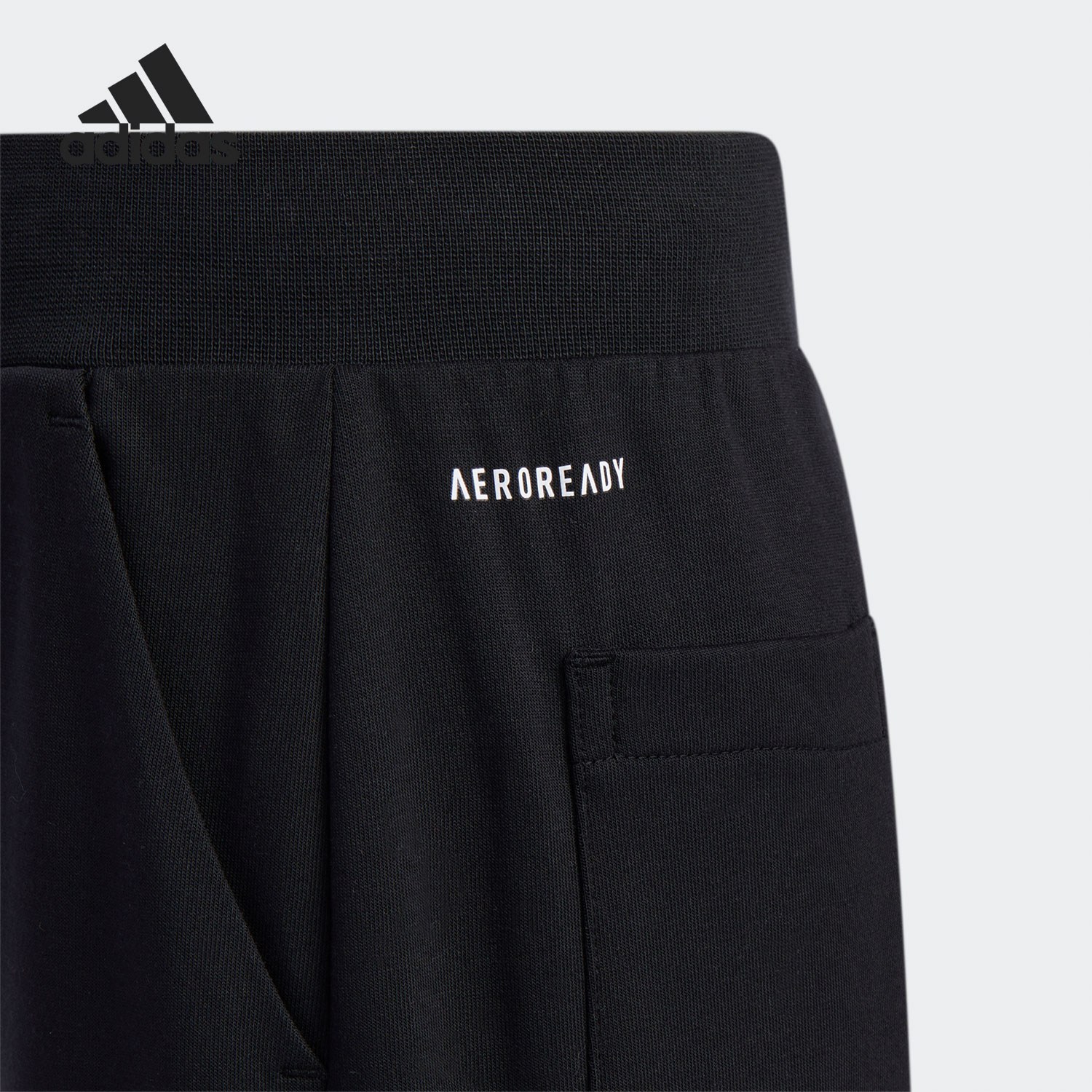 Adidas/阿迪达斯正品当季新款小童休闲舒适耐磨运动七分裤 GP0384 - 图1