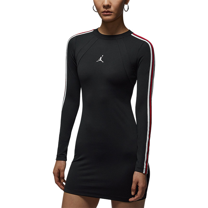 Nike/耐克正品JORDAN女士休闲圆领套头修身长袖连衣裙IF1081-010,淘宝优惠券,粉丝福利购,淘宝优惠卷