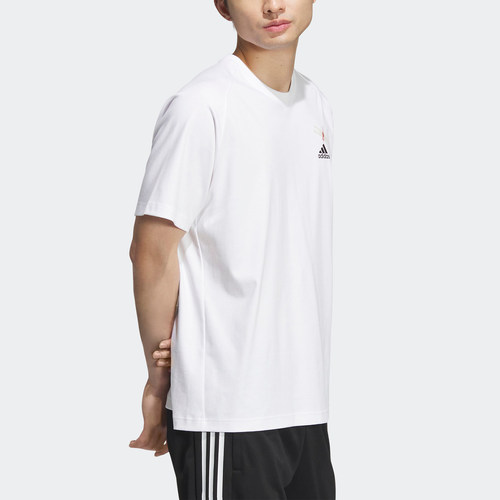 Adidas/阿迪达斯正品新款男士简约休闲针织圆领短袖T恤JF0791 - 图0