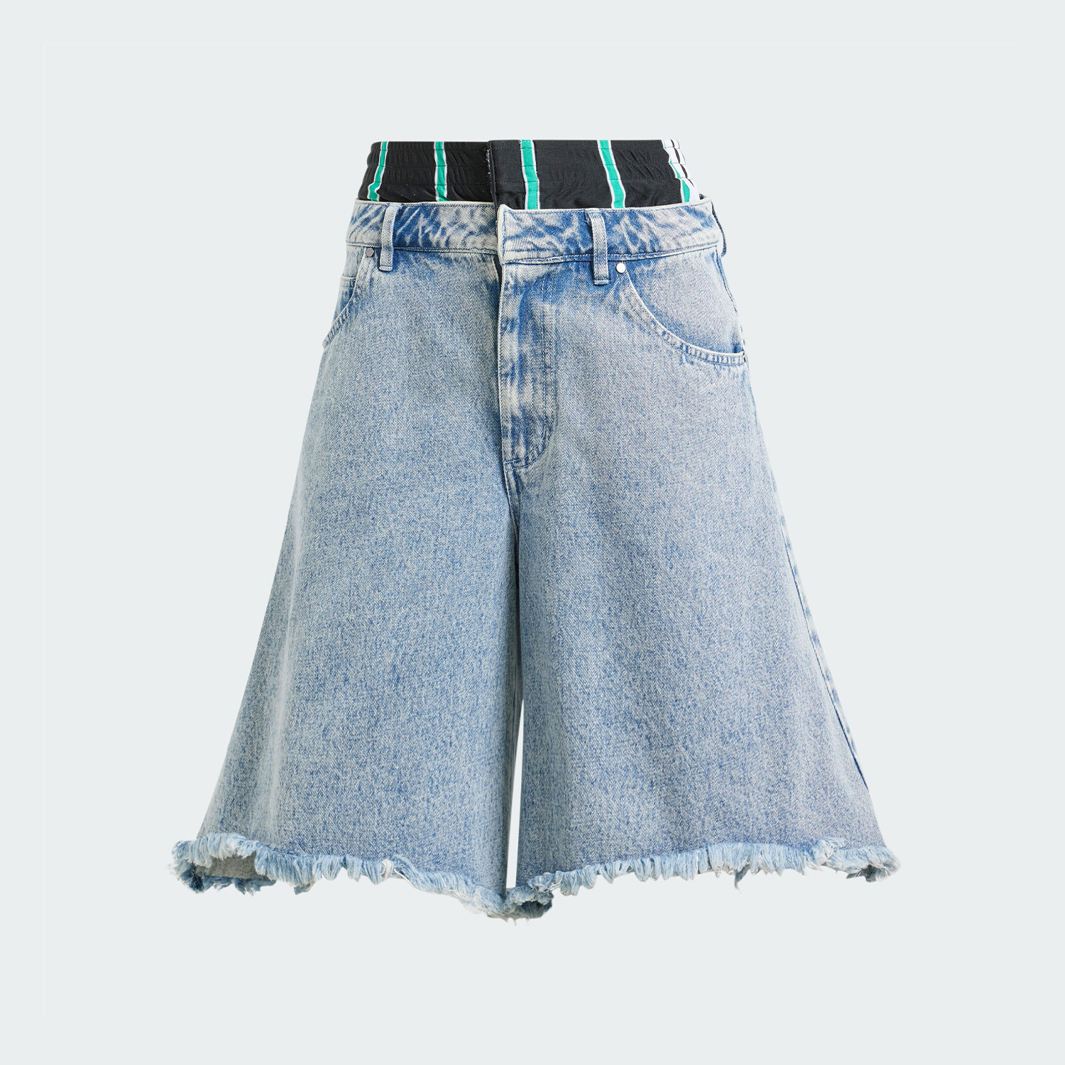 Adidas/阿迪达斯正品三叶草女士牛仔阔腿休闲运动短裤IU2470,淘宝优惠券,粉丝福利购,淘宝优惠卷