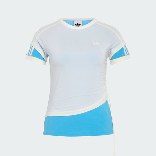Adidas/阿迪达斯正品三叶草女士针织双层修身时尚休闲T恤KW4527 - 图1