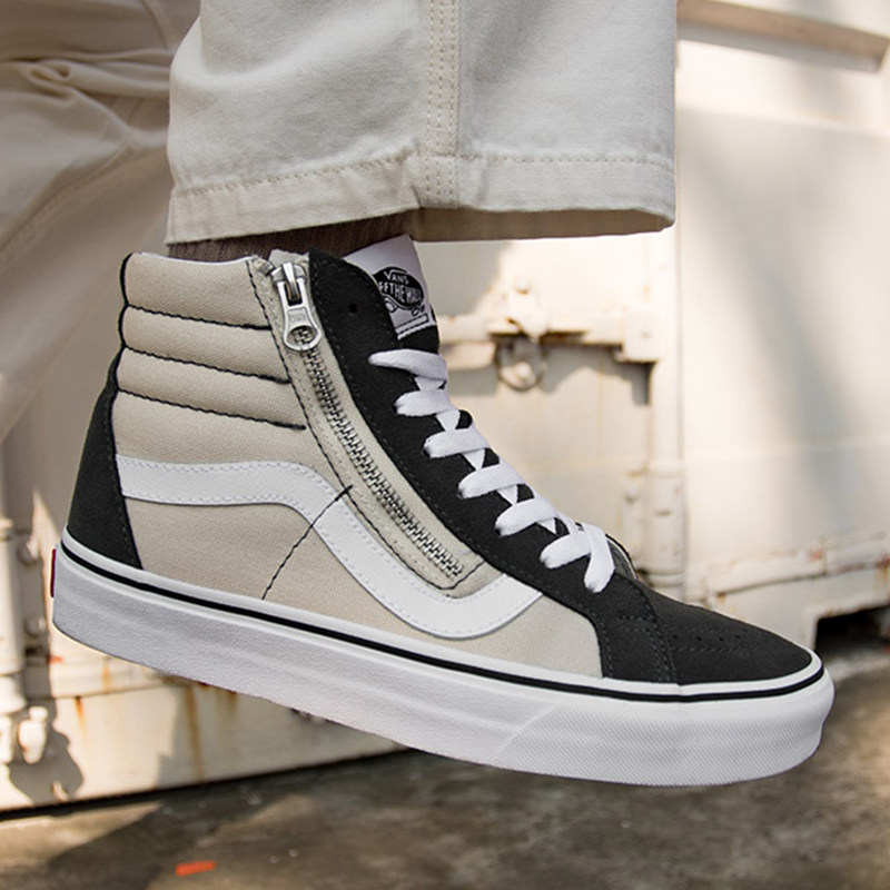 VANS范斯正品SK8-HI 侧边拉链棋盘格 男女高帮帆布板鞋VN0007NZ,淘宝优惠券,粉丝福利购,淘宝优惠卷