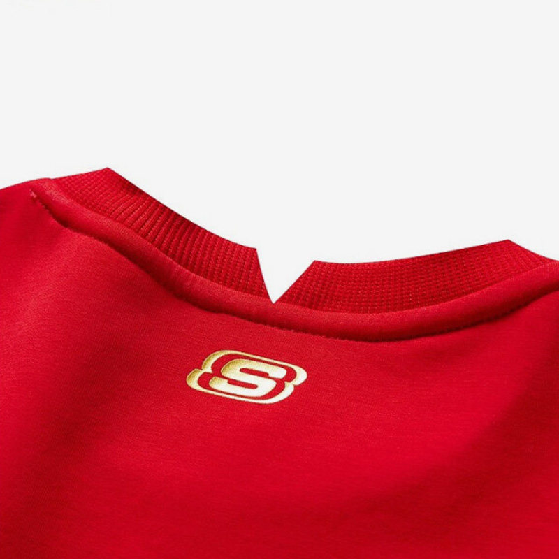 Skechers/斯凯奇正品新款女童新年印花休闲针织连衣裙,淘宝优惠券,粉丝福利购,淘宝优惠卷