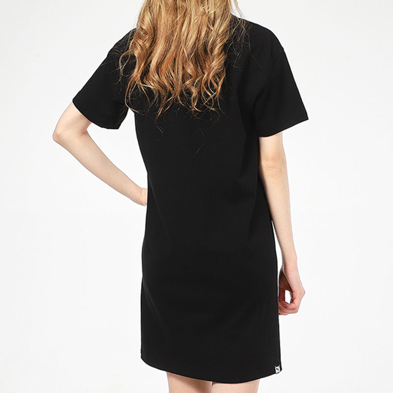 PUMA/彪马正品2021夏季女子圆领舒适休闲运动短袖连衣裙531494-01 - 图1