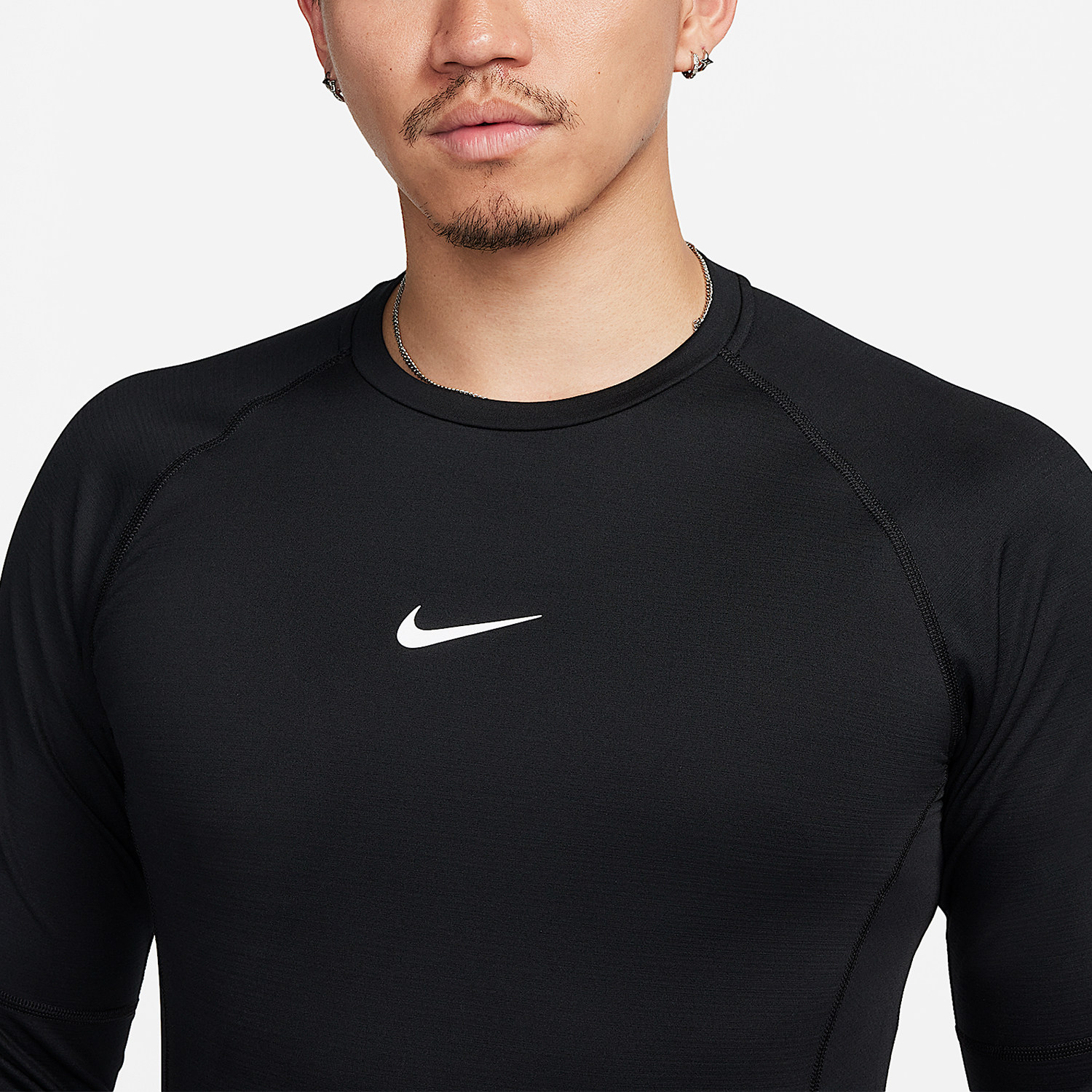 Nike/耐克正品Pro Warm男士运动薄绒拼接速干长袖T恤FB7983-010,淘宝优惠券,粉丝福利购,淘宝优惠卷