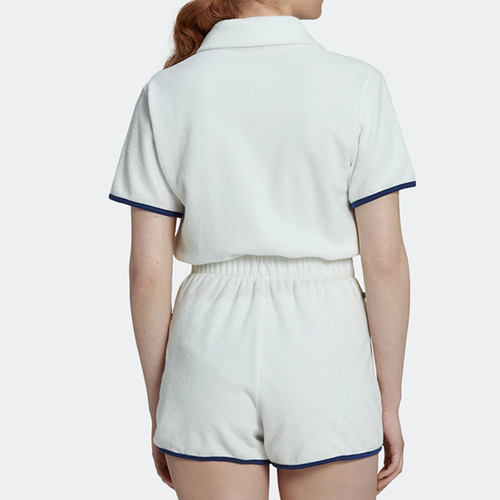 Adidas/阿迪达斯正品三叶草运动女子短袖翻领透气连体衣 HT5937 - 图0