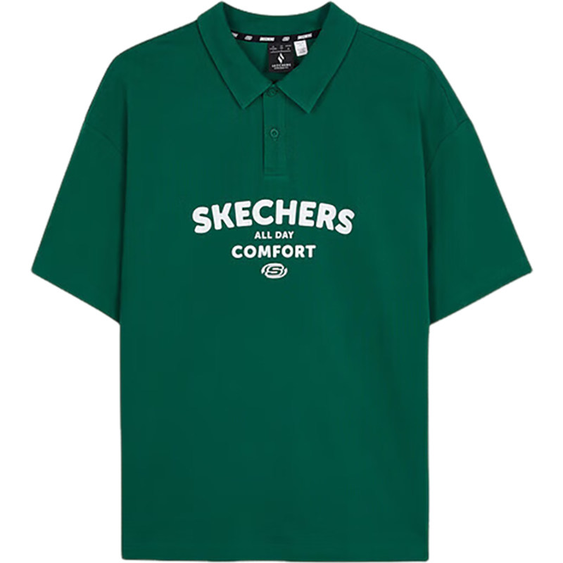 Skechers/斯凯奇正品新款男女复古休闲针织透气短袖POLO衫,淘宝优惠券,粉丝福利购,淘宝优惠卷
