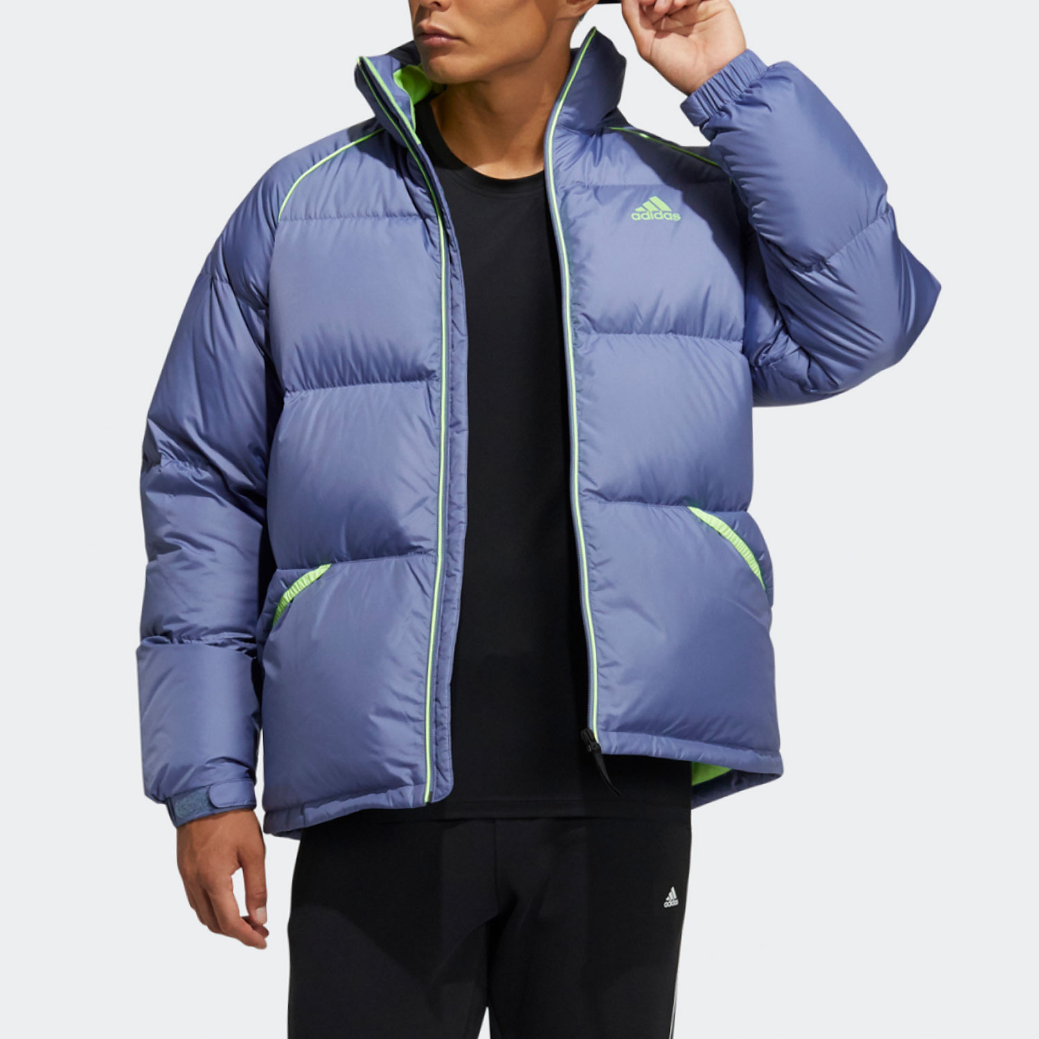 Adidas/阿迪达斯官方正品冬季男女同款运动保暖立领羽绒服H20753-图2