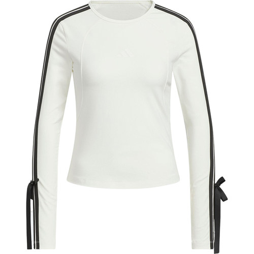 Adidas/阿迪达斯官方正品舒适女士针织修身蝴蝶结长袖T恤KG3861 - 图3