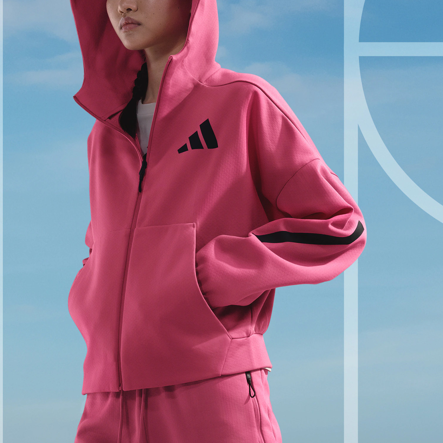 Adidas/阿迪达斯官方正品W Z N E FZ女士针织时尚连帽外套JD3989,淘宝优惠券,粉丝福利购,淘宝优惠卷