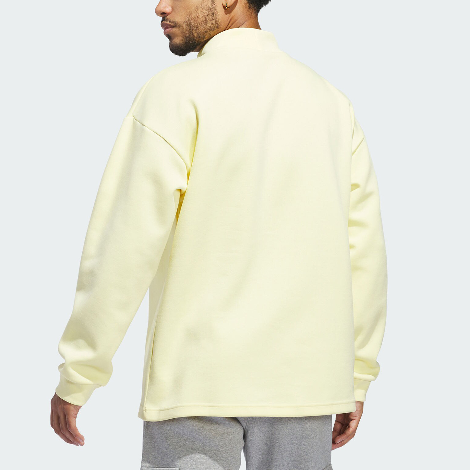 Adidas/阿迪达斯官方正品MOCK NECK男女情侣款立领清新卫衣IY7380 - 图1