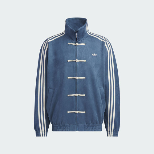 Adidas/阿迪达斯官方正品三叶草男女款新中式麂皮宽松外套JZ9927 - 图1