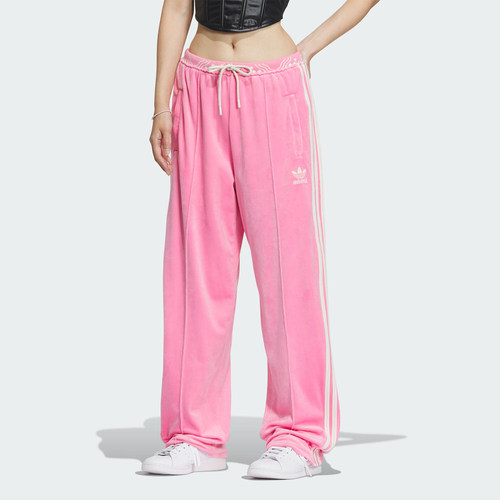 Adidas/阿迪达斯正品三叶草女士新年丝绒宽松运动长裤IX4230 - 图1