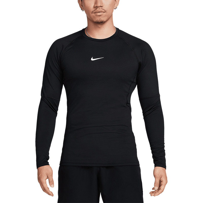 Nike/耐克正品Pro Warm男士运动薄绒拼接速干长袖T恤FB7983-010,淘宝优惠券,粉丝福利购,淘宝优惠卷