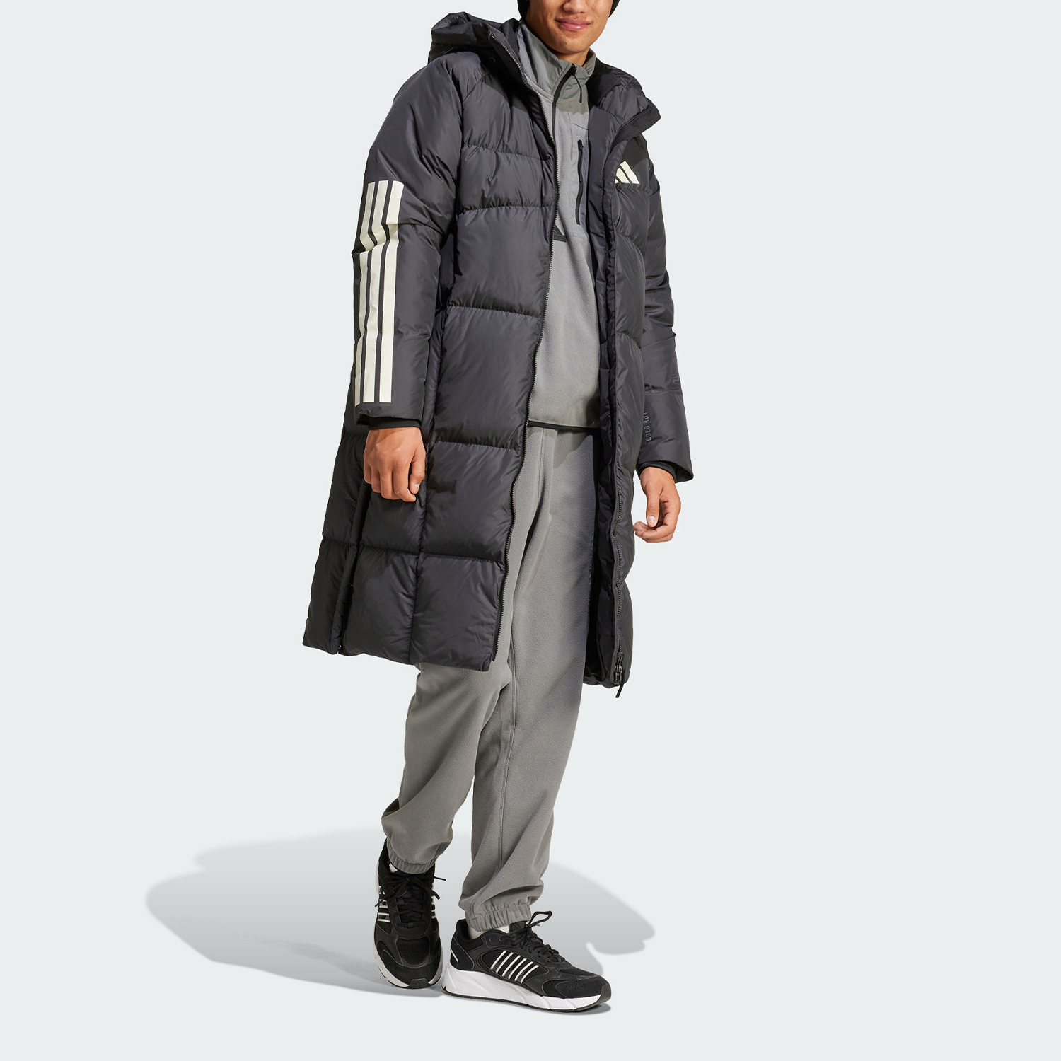 Adidas/阿迪达斯正品新款男士保暖长款600蓬连帽羽绒服JG3840 - 图0