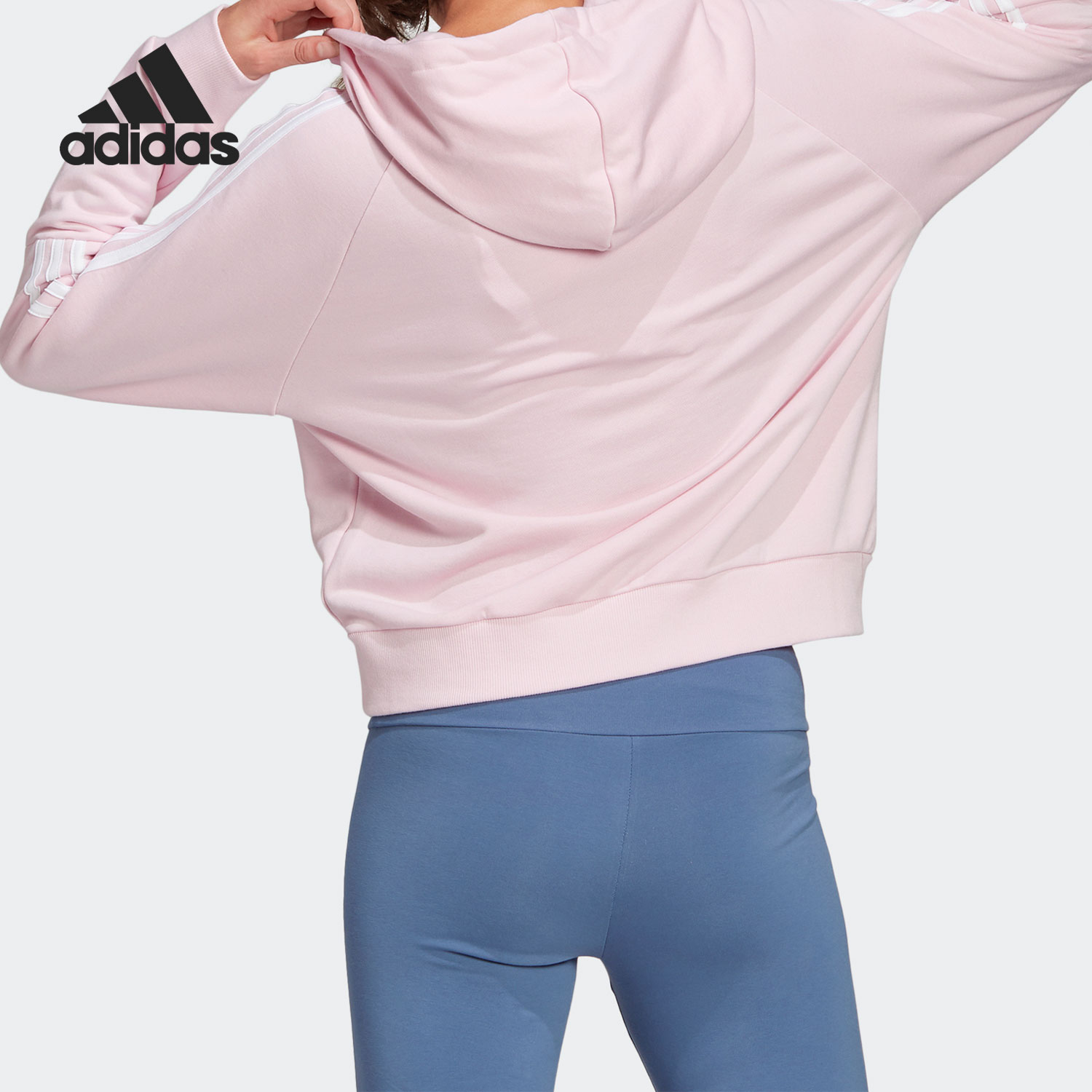 Adidas/阿迪达斯官方正品W 3S HD 女子短款运动连帽卫衣 GL1459