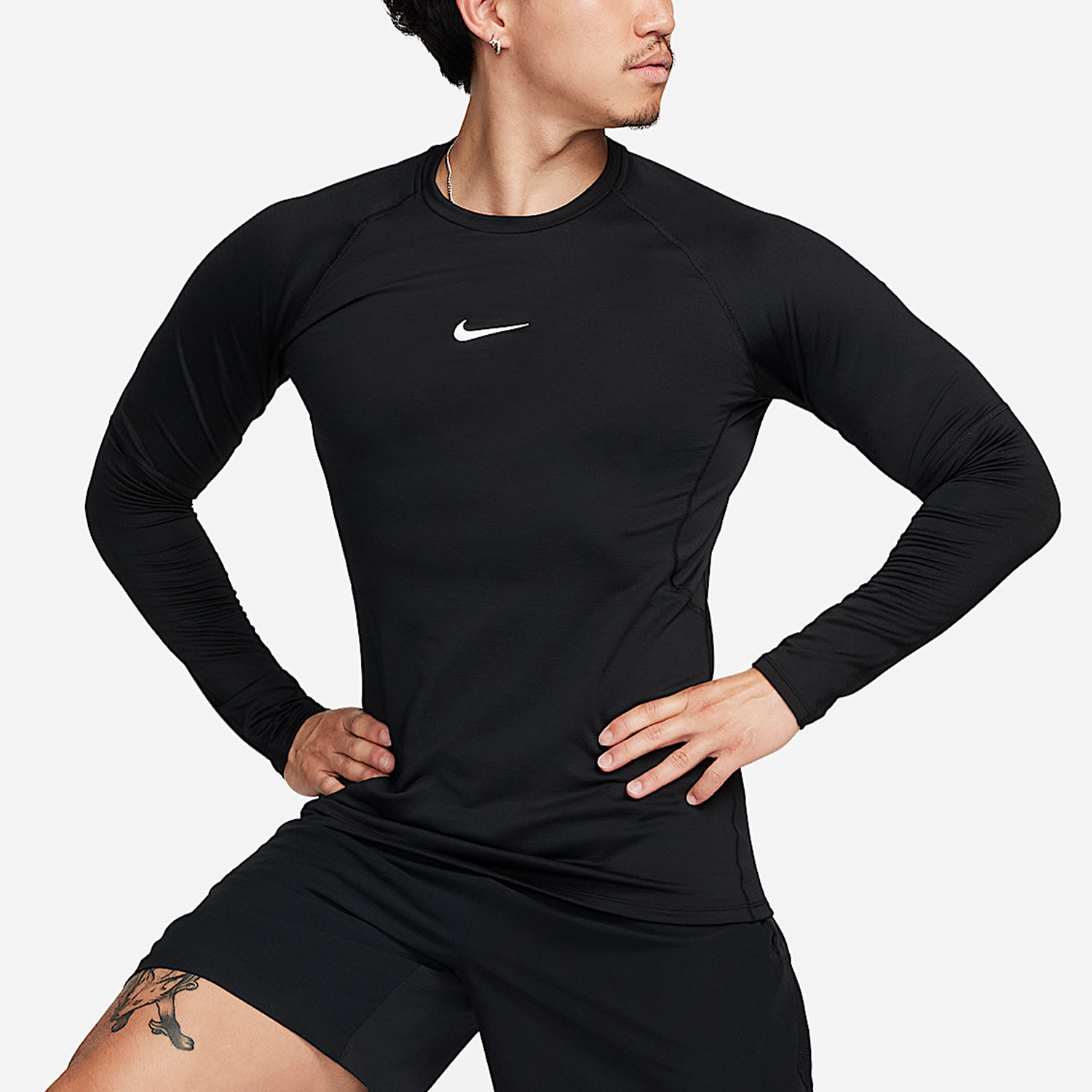 Nike/耐克正品Pro Warm男士运动薄绒拼接速干长袖T恤FB7983-010,淘宝优惠券,粉丝福利购,淘宝优惠卷