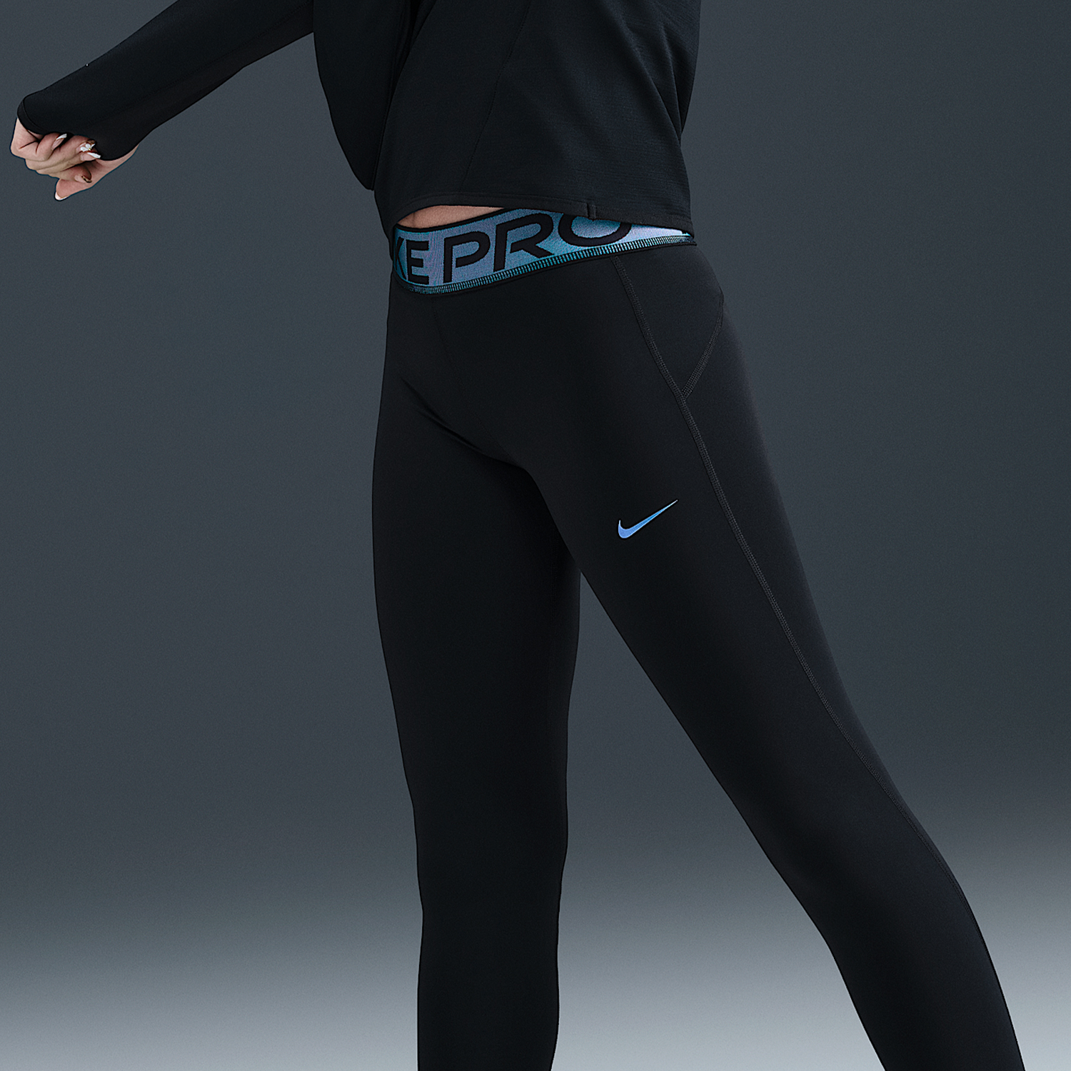 Nike/耐克官方正品2025秋季款GS女子大童运动紧身长裤HV0301-010 - 图2