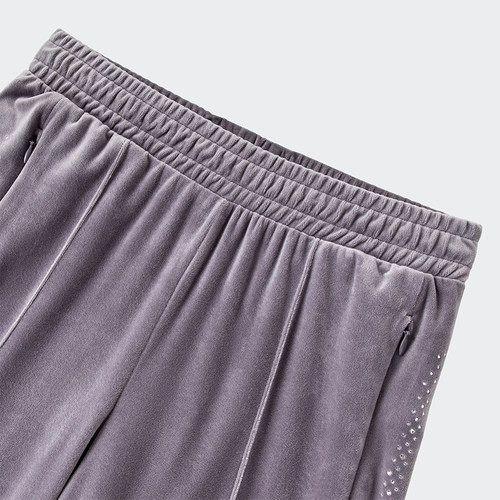 Adidas/阿迪达斯正品三叶草女士天鹅绒烫钻水钻长裤JY0215 - 图1