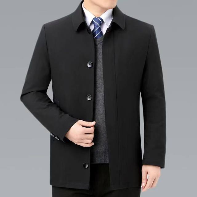 Spring and Autumn Middle-aged and Elderly Men's Daddy Jacket Loose Lapel Business Middle-aged Top Elderly Grandpa Jacket
