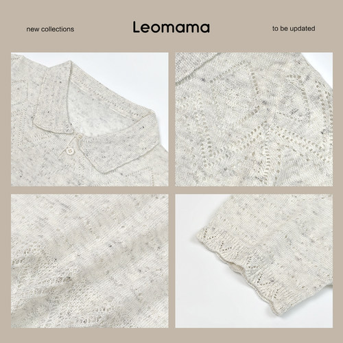 leomama女童小翻领镂空针织衫2026夏季新款儿童甜美Polo短袖上衣 - 图2