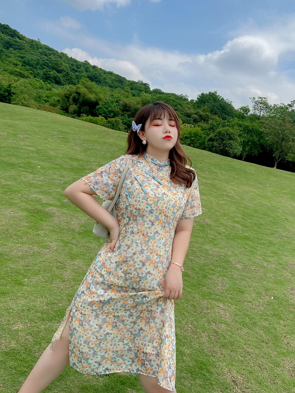 大码百分百2020夏新款改良连衣裙 大码百分百LULU家微胖大码女装胖mm大码女装