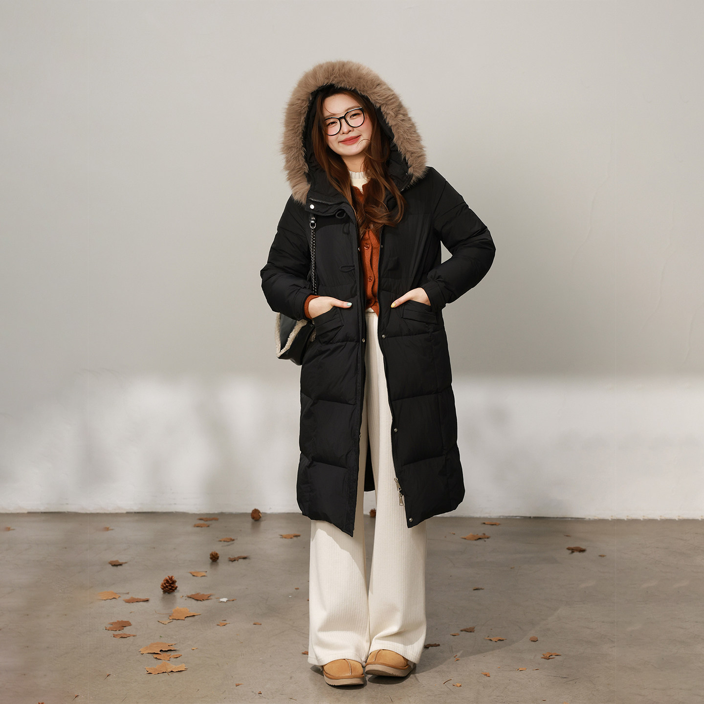 DM100大码百分百女微胖mm冬季正肩可拆卸毛领长款加厚羽绒服外套,淘宝优惠券,粉丝福利购,淘宝优惠卷