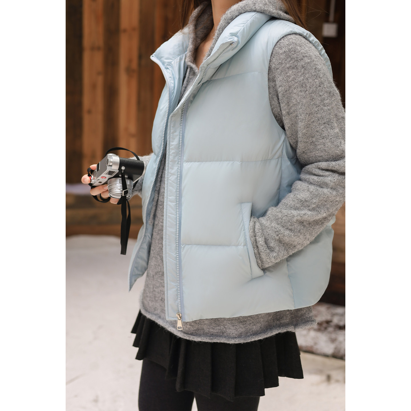 【所有女生的衣橱直播间】【大码】DM100白鸭绒立领羽绒服马甲