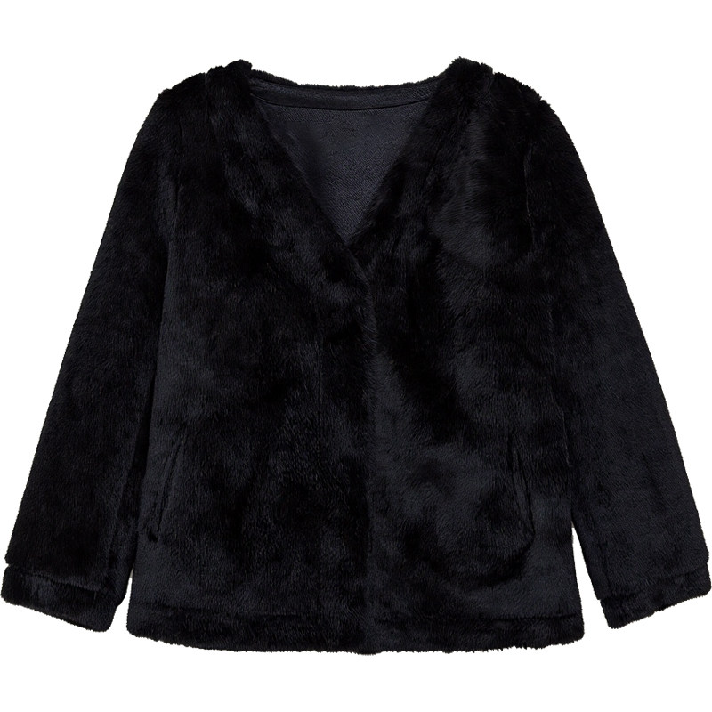 DM100大码百分百女装微胖mm冬季气质仿水貂毛正肩短款皮毛厚外套,淘宝优惠券,粉丝福利购,淘宝优惠卷