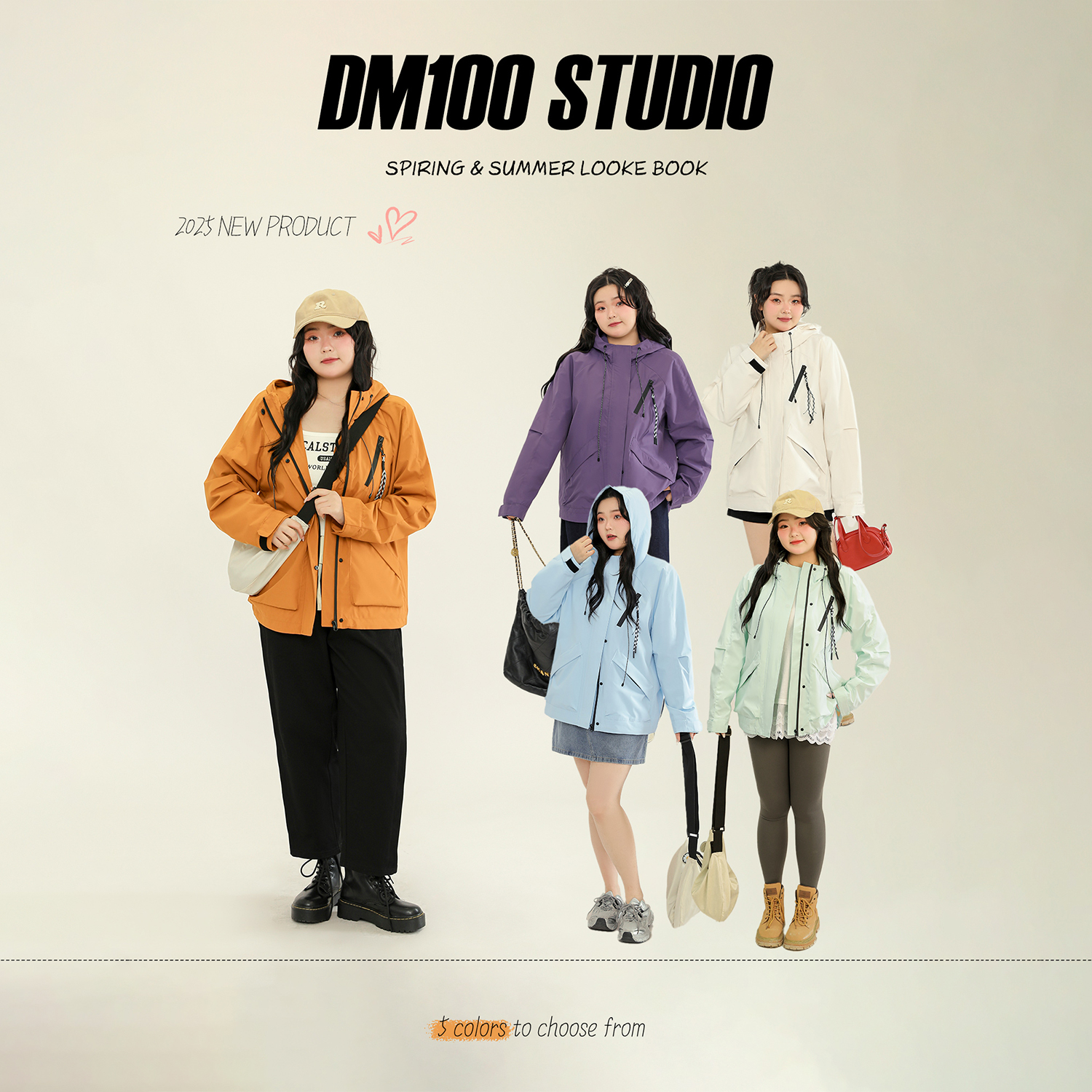 DM100大码百分百2025春季新款女装运动户外登山防水防风冲锋外套 - 图1