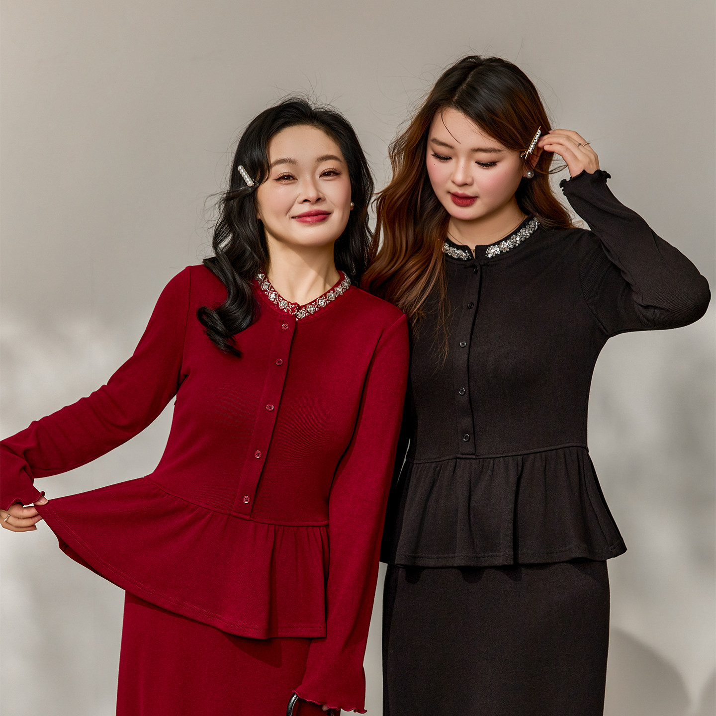 【1/16新品 20点 年货节立减15%】DM100大码小香风针织衫半裙套装,淘宝优惠券,粉丝福利购,淘宝优惠卷