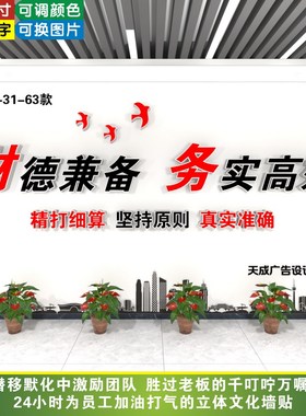 财德兼备务实高效财务文化墙贴