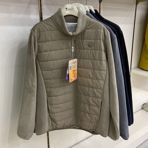 猫有范8801秋冬男女款羊毛立领内搭拼接云感防风保暖棉服上衣外套 - 图1