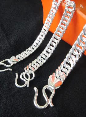 足银加宽霸气风送男友礼物马鞭链