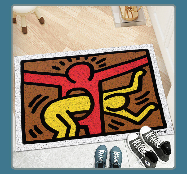 入户地垫门垫进门卡通创意潮流家用门口脚垫丝圈塑料欢迎可裁剪 - 图1