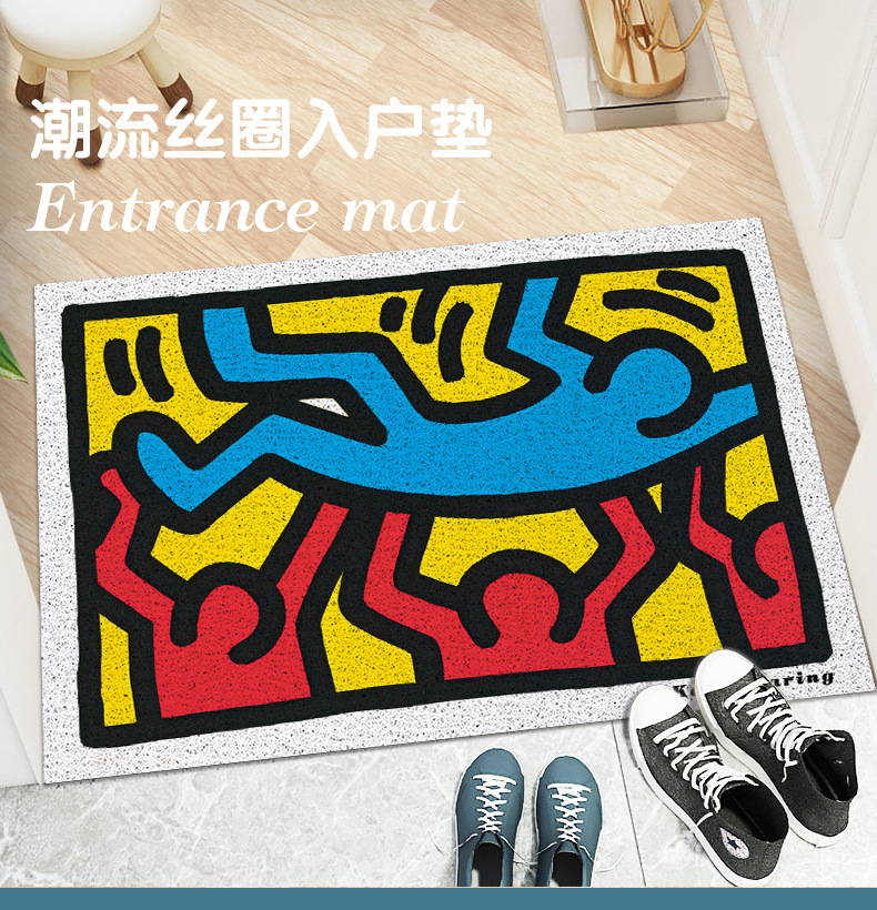 入户地垫门垫进门卡通创意潮流家用门口脚垫丝圈塑料欢迎可裁剪 - 图2