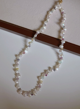 原创项链巴洛克炫彩光女小众浪漫