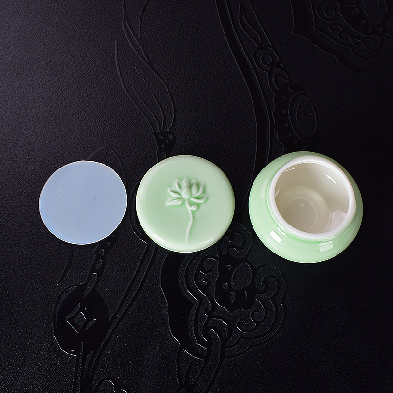 陶瓷胭脂粉底盒密封罐 美妆乳液盒药膏方香粉药丸沉香扁平茶叶罐,淘宝优惠券,粉丝福利购,淘宝优惠卷