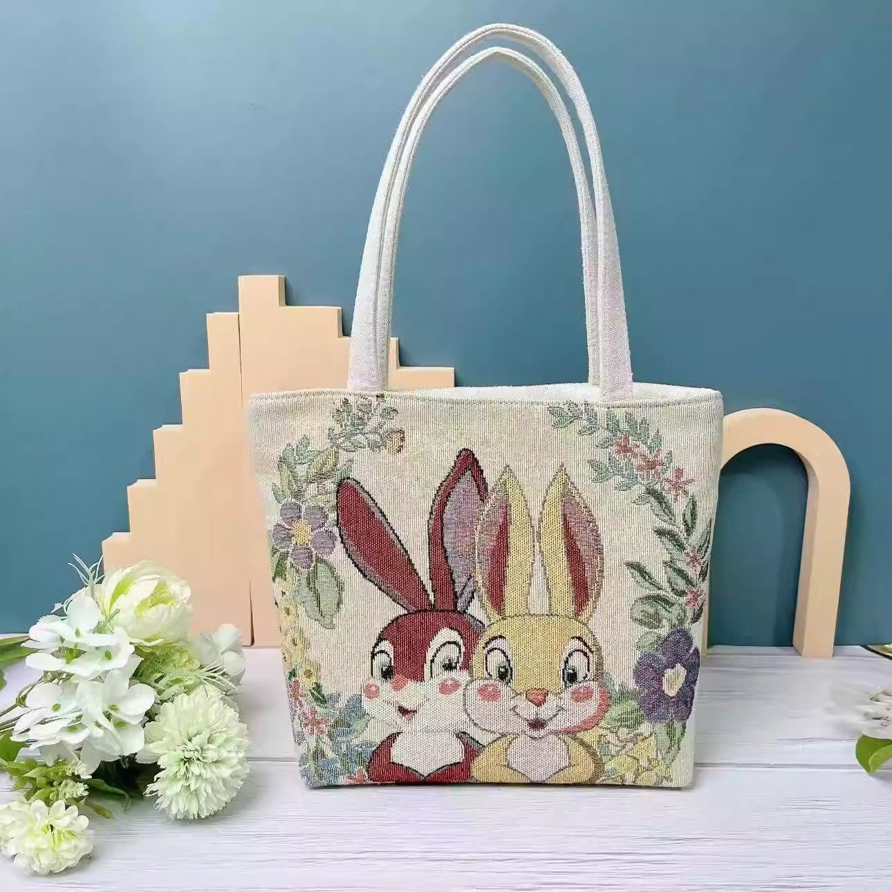 时尚双面金丝刺绣帆布包大容量单肩包手提包精致时尚小手拎包便携,淘宝优惠券,粉丝福利购,淘宝优惠卷