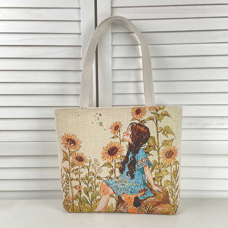 帆布包包女手提包2024新款大容量帆布手提袋女ins上班通勤托特包 - 图1