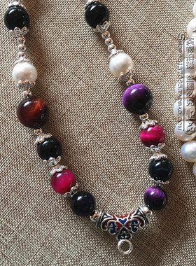 纯银项链泰国佛牌天然珍珠可定制