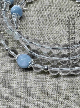 天然白水晶刻面纯银其他款式挂链
